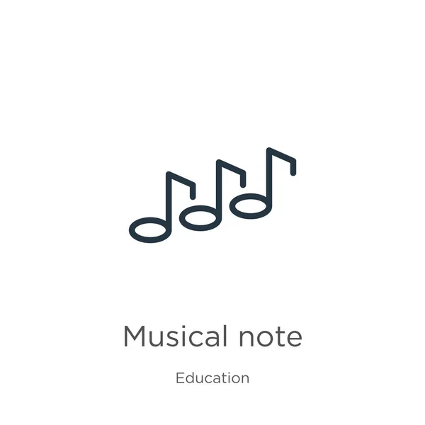 Musikalische Note Dünne Lineare Musikalische Note Umreißt Symbol Isoliert Auf — Stockvektor