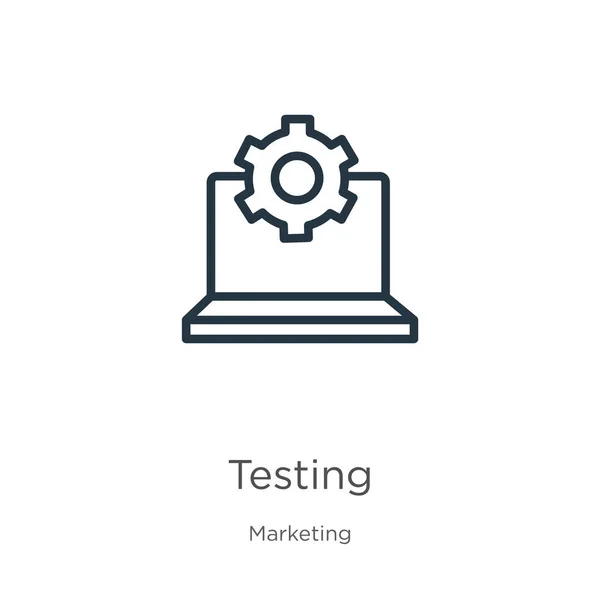 Ícone Teste Ícone Esboço Testes Lineares Finos Isolado Fundo Branco —  Vetores de Stock