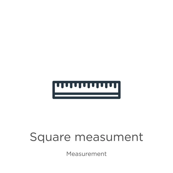 Quadratmetersymbole Dünnes Lineares Quadratisches Umrisssymbol Isoliert Auf Weißem Hintergrund Von — Stockvektor