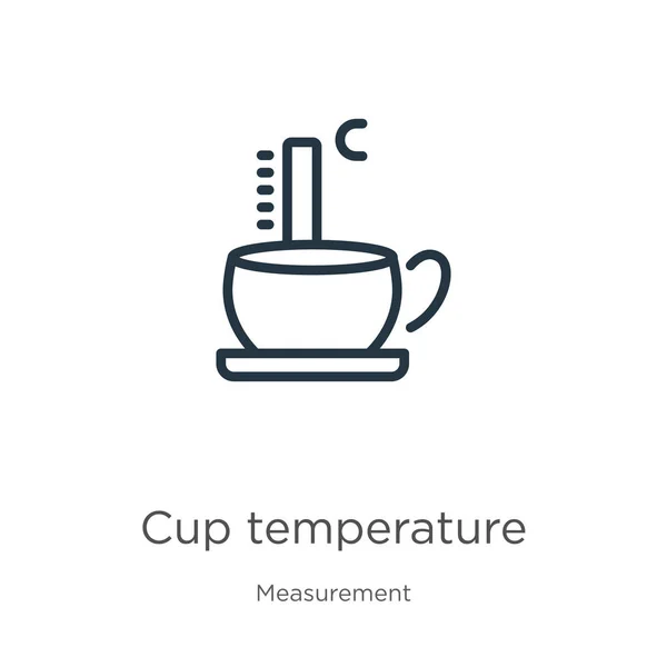 Cup Temperature Icon Thin Linear Cup Temperature Outline Icon Isolated — Stock Vector