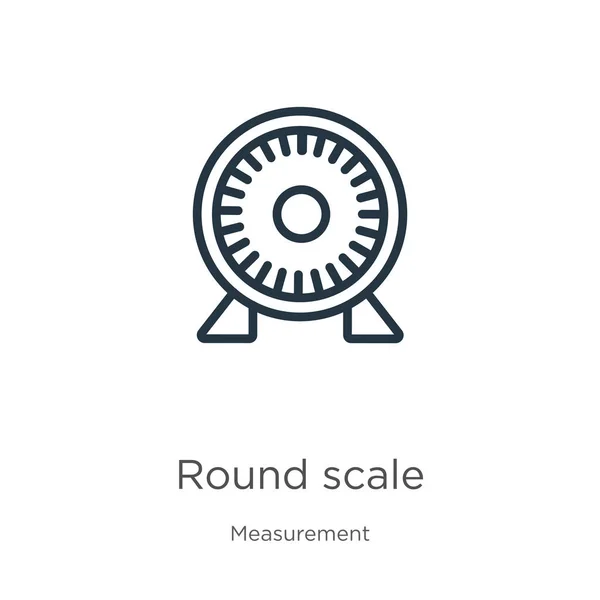 Rundes Skalensymbol Dünnes Lineares Rundes Skalensymbol Isoliert Auf Weißem Hintergrund — Stockvektor