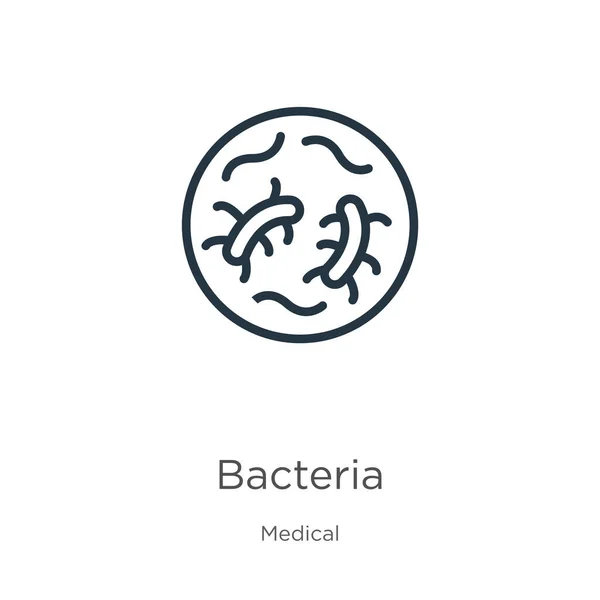 Icono Bacteria Bacterias Lineales Delgadas Esbozan Icono Aislado Sobre Fondo — Archivo Imágenes Vectoriales