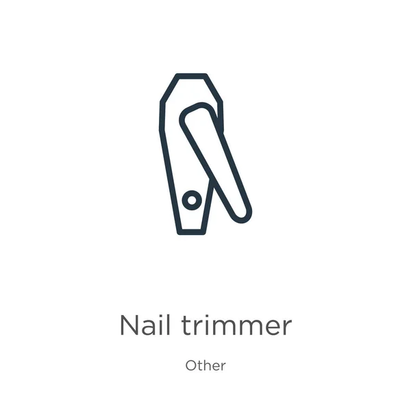 Nail Trimmer Icon Thin Linear Nail Trimmer Outline Icon Isolated — Stock Vector