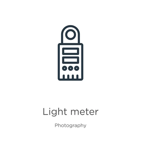 Light Meter Icon Thin Linear Light Meter Outline Icon Isolated — Stock Vector