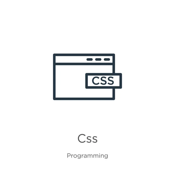 Css 아이콘 Thin Linear Css 아이콘은 프로그래밍 모음으로부터 배경에 분리되었다 — 스톡 벡터