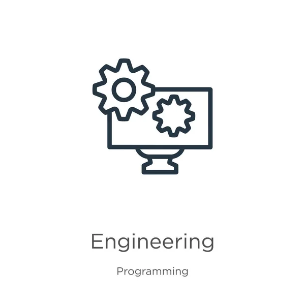 Icono Ingeniería Icono Delgada Línea Ingeniería Lineal Aislado Sobre Fondo — Archivo Imágenes Vectoriales