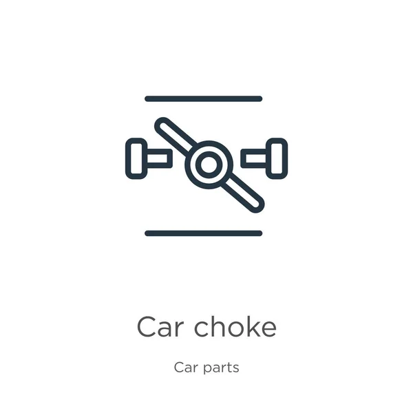 Icône Étranglement Mince Linéaire Voiture Suffocation Icône Contour Isolé Sur Illustrations De Stock Libres De Droits