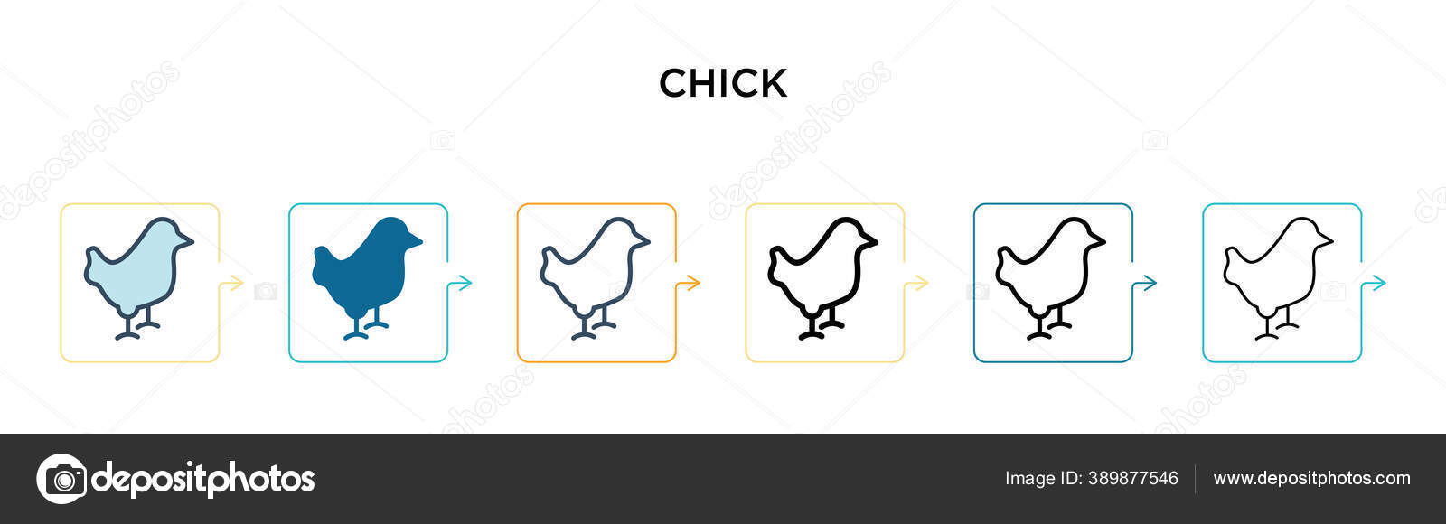 Chick Vector Icon Dalam Gaya Modern Yang Berbeda Hitam Dua Stok Vektor C Premiumart 389877546