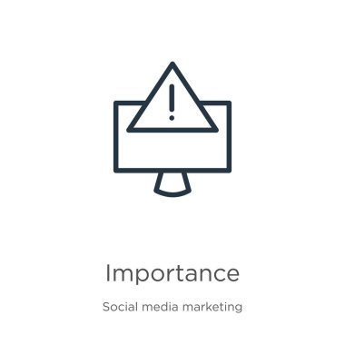 Önemli bir ikon. Sosyal koleksiyondan beyaz arkaplanda izole edilmiş ince doğrusal önemi olan ana hat simgesi. Çizgi vektör işareti, ağ ve mobil sembolü