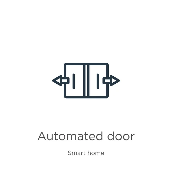 Иконка Автоматической Двери Тонкая Линейная Иконка Автоматического Очертания Дверей Изолирована — стоковый вектор