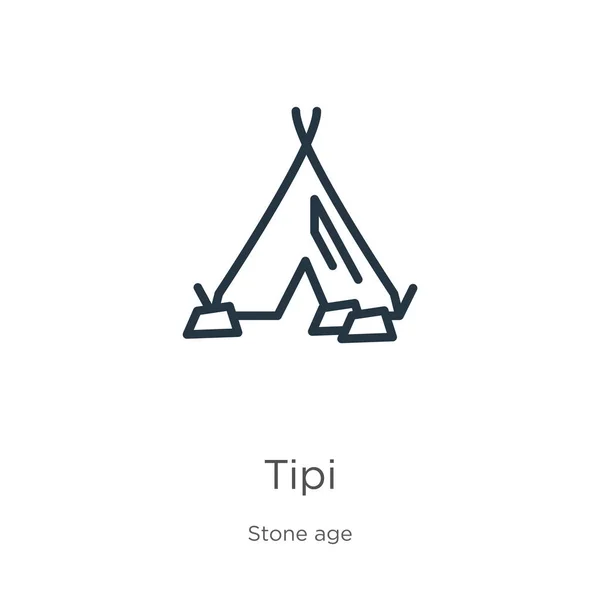 Icono Tipi Icono Contorno Tipi Lineal Delgado Aislado Sobre Fondo — Vector de stock