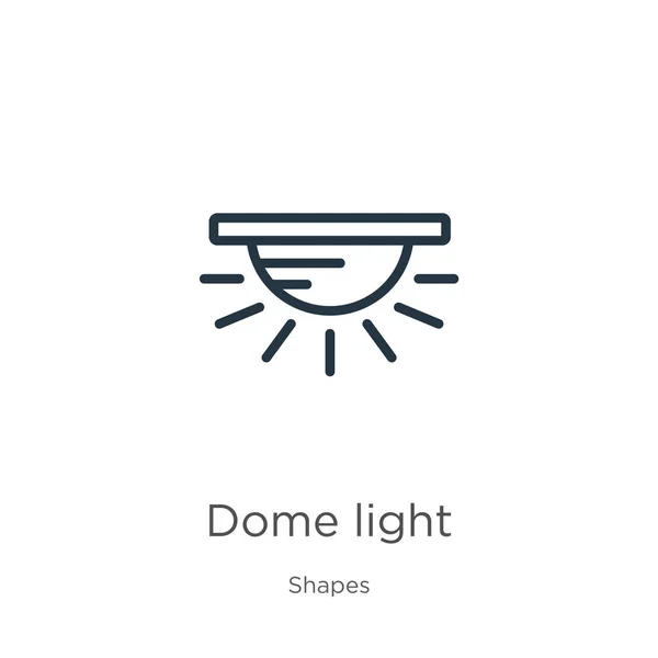 Cúpula Icono Luz Icono Contorno Luz Cúpula Lineal Delgada Aislado — Vector de stock