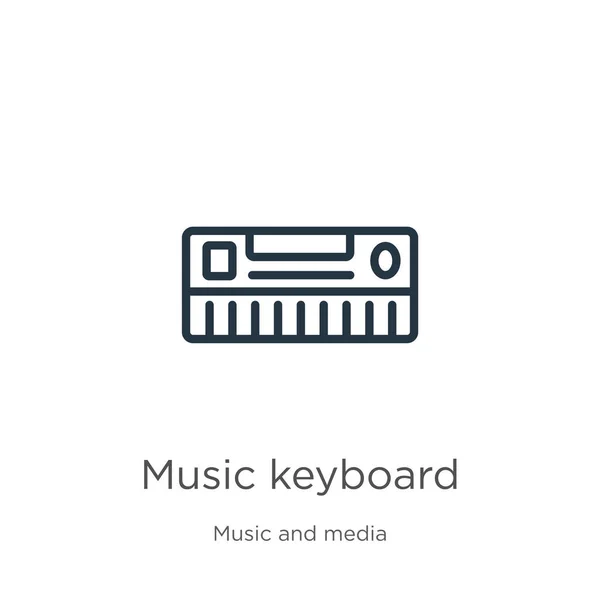 Musik Tastatur Symbol Thin Lineare Musik Tastatur Umriss Symbol Isoliert — Stockvektor
