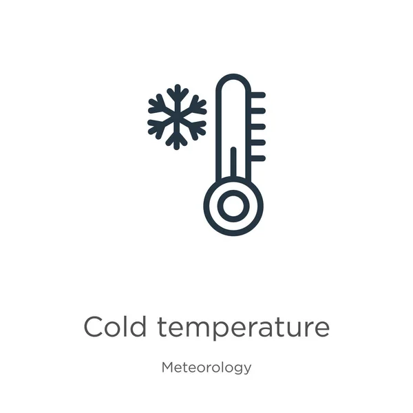 Cold Temperature Icon Thin Linear Cold Temperature Outline Icon Isolated — Stock Vector