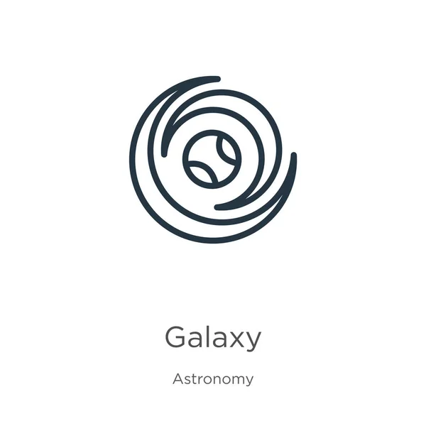 Icono Galaxy Icono Delgada Galaxia Lineal Contorno Aislado Sobre Fondo — Vector de stock