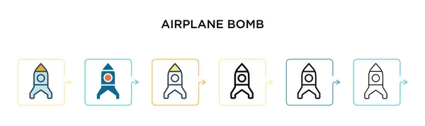 Icône Vectorielle Bombes Aériennes Dans Styles Modernes Différents Noir Deux — Image vectorielle