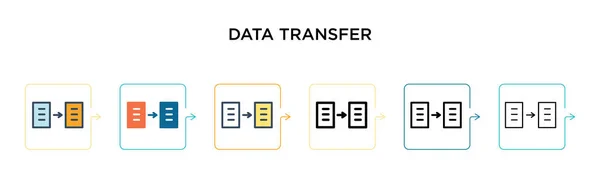 Icône Vectorielle Transfert Données Dans Styles Modernes Différents Noir Deux — Image vectorielle