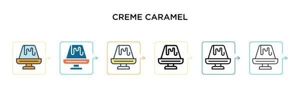 Creme Karamel Vektor Ikon Forskellige Moderne Stilarter Sort Farvede Creme – Stock-vektor