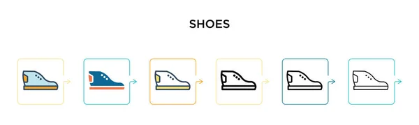 Ícone Vetor Sapatos Estilos Modernos Diferentes Preto Dois Ícones Sapatos — Vetor de Stock
