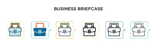 Icône Vectorielle Mallette Affaires Dans Styles Modernes Différents Noir Deux — Image vectorielle