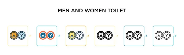 Icône Vectorielle Toilettes Hommes Femmes Dans Styles Modernes Différents Noir — Image vectorielle