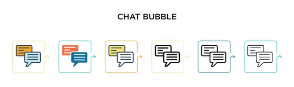 Chat Bubble Vector Icon Different Modern Styles Black Two Colored — Stock Vector