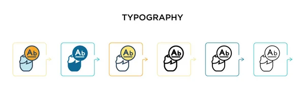 Typografi Vektor Ikon Olika Moderna Stilar Svart Två Färgade Typografi — Stock vektor