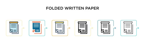 Icône Vectorielle Papier Plié Dans Styles Modernes Différents Noir Deux — Image vectorielle