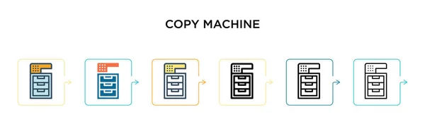 Icône Vectorielle Machine Copier Dans Styles Modernes Différents Noir Deux — Image vectorielle