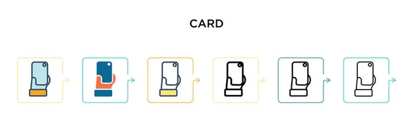 黄色のカードベクトルアイコン6つの異なる近代的なスタイルで アウトライン ライン ストロークスタイルで設計された黒 2色の黄色のカードアイコン ベクターイラストは ウェブ モバイル Uiに使用できます — ストックベクタ