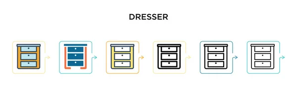 Dresser Icône Vectorielle Dans Styles Modernes Différents Noir Deux Icônes — Image vectorielle
