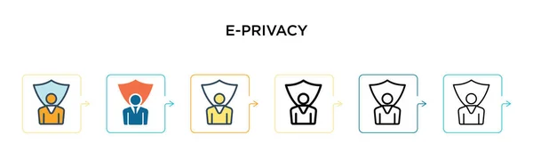 Privacy Vektor Icon Verschiedenen Modernen Stilen Schwarze Zweifarbige Privacy Icons — Stockvektor