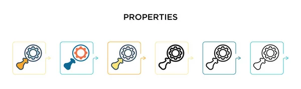 Properties Vector Icon Different Modern Styles Black Two Colored Properties — Stock Vector