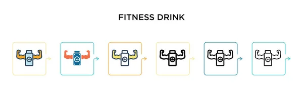 Fitness Bebida Vetor Ícone Diferentes Estilos Modernos Preto Dois Ícones — Vetor de Stock