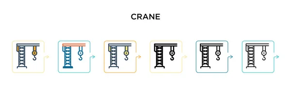 Ícone Vetor Guindaste Estilos Modernos Diferentes Preto Dois Ícones Guindaste — Vetor de Stock