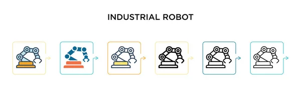 Industriële Robot Vector Icoon Verschillende Moderne Stijlen Zwart Twee Gekleurde — Stockvector
