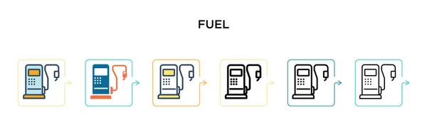 Ícone Vetor Combustível Estilos Modernos Diferentes Preto Dois Ícones Combustível — Vetor de Stock