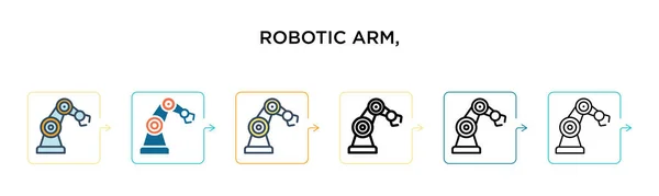 Braço Robótico Ícone Vetorial Estilos Modernos Diferentes Preto Dois Braços —  Vetores de Stock