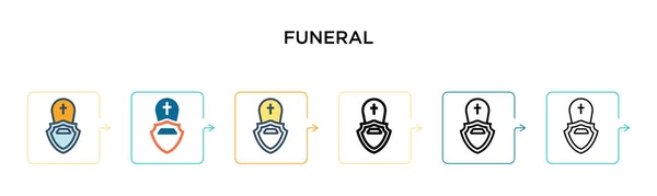 Ícone Vetorial Fúnebre Estilos Modernos Diferentes Preto Dois Ícones Funerários — Vetor de Stock