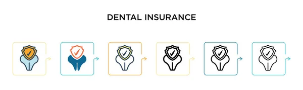 Ícone Vetor Seguro Dentário Estilos Modernos Diferentes Preto Dois Ícones — Vetor de Stock