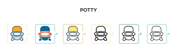 Ícone Vetorial Potty Estilos Modernos Diferentes Preto Dois Ícones Potty — Vetor de Stock