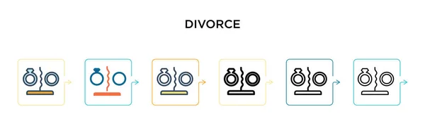 Icône Vectorielle Divorce Dans Styles Modernes Différents Noir Deux Icônes — Image vectorielle