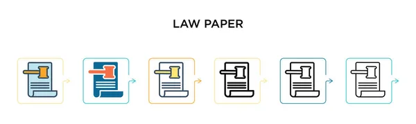 Législation Icône Vectorielle Papier Dans Styles Modernes Différents Noir Deux — Image vectorielle