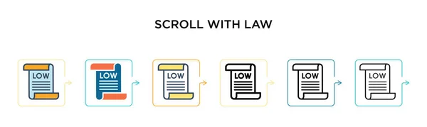Faites Défiler Avec Icône Vectorielle Loi Dans Styles Modernes Différents — Image vectorielle