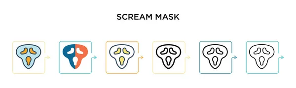 Scream Máscara Vetor Ícone Diferentes Estilos Modernos Preto Dois Ícones — Vetor de Stock