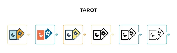 Векторная Иконка Таро Различных Современных Стилях Черный Два Цветных Иконки — стоковый вектор