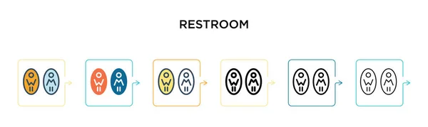 Restroom Vector Icon Different Modern Styles Black Two Colored Restroom — Stock Vector