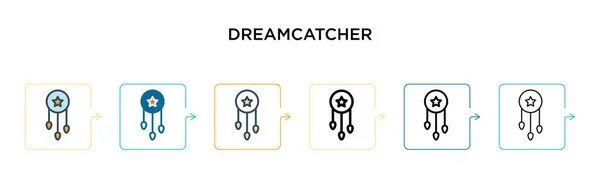 Ícone Vetor Dreamcatcher Estilos Modernos Diferentes Preto Dois Ícones Dreamcatcher — Vetor de Stock