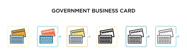 Icône Vectorielle Carte Visite Gouvernement Dans Styles Modernes Différents Noir — Image vectorielle