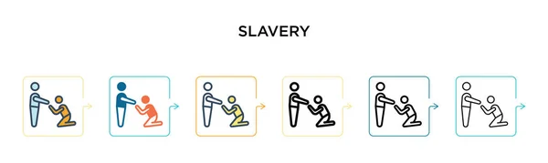 Icône Vectorielle Esclavage Dans Styles Modernes Différents Noir Deux Icônes — Image vectorielle